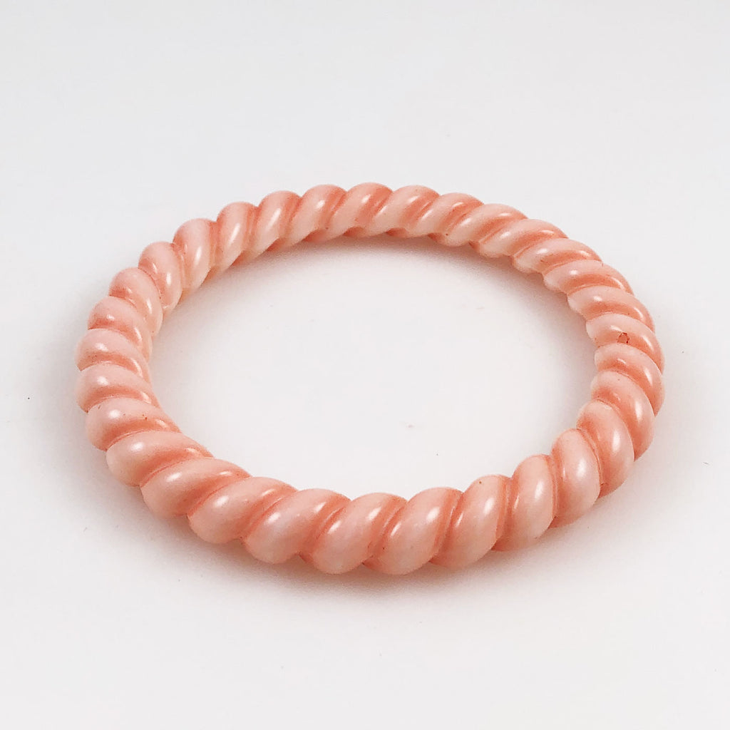 Faux Coral Twist Bangle Bracelet
