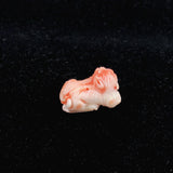 Carved Coral Monkey Pendant Bead