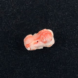 Carved Coral Monkey Pendant Bead