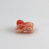 Carved Angel Skin Coral Monkey Pendant Bead