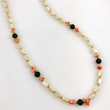Jade, Coral & Mother of Pearl Necklace