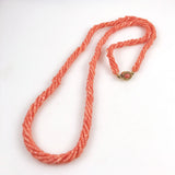 Vintage Multi-Strand Salmon Pink Coral Extra Long Necklace