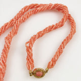 Vintage Multi-Strand Salmon Coral Long Necklace