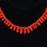 Italian Red Coral Victorian Necklace Picket and Berries