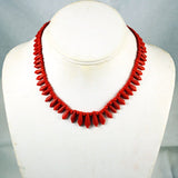 Italian Red Coral Victorian Necklace Picket and Berries