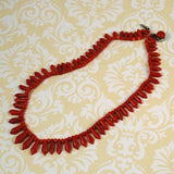 Italian Red Coral Victorian Necklace Picket and Berries