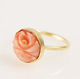 Pink Coral Gold Filled Ring