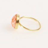 Pink Coral Gold Filled Ring