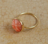 Pink Coral Gold Filled Ring