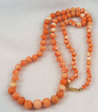 Antique Victorian Salmon Pink Coral Necklace