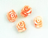 Pink Coral Carved Rose Cabochons