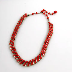 Coro Orange Collar Necklace