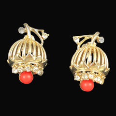 Coro Rhinestone Earrings Screw Backs