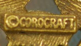 CoroCraft Signature on Gold & Colorful Stone Brooch