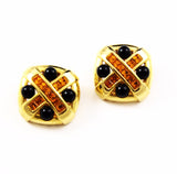 Craft Large Rhinestone Clip on Earrings Vintage