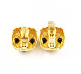 Back of Craft Large Rhinestone Clip on Earrings Vintage