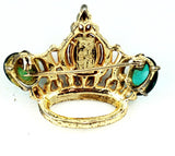 Back of CoroCraft Sterling Silver and Rhinestone Crown Brooch 