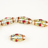 Glass Confetti Lamp Work Oval Beads