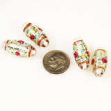 Glass Confetti Lamp Work Oval Beads