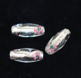 Clear Crystal Foil Oval Glass Beads 
