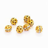 Gold Plated Crystal Rhinestone Beads