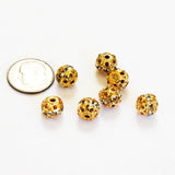 Gold Plated Crystal Rhinestone Beads