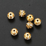 Gold Plated Crystal Rhinestone Beads