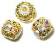 Gold Plated Crystal Rhinestone Beads