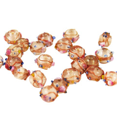 Lamp Work Wedding Cake Beads 10-12mm (6)