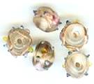 Lamp Work Wedding Cake Beads 12mm