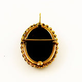 Victorian Revival Jet and Gold Mourning Pendant Curtman