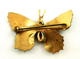 Back of Vintage Enamel Painted Butterfly Brooch Czechoslovakia