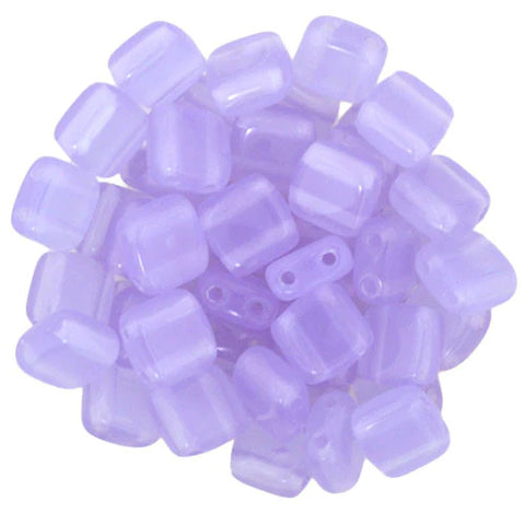 CzechMates 6mm Square Glass Beads Milky Alexandrite