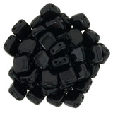 CzechMates 6mm Square Glass Beads Jet Black