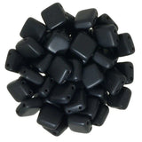 CzechMates 6mm Square Glass Beads Matte Black