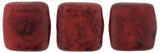 CzechMates 6mm Square Glass Beads Red Black Picasso