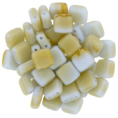 CzechMates 6mm Square Glass Beads Persian Turquoise Moon Dust