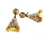 Back of Spanish Damascene Gold Filled Earrings Vintage