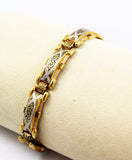 Lovely and elegant Damascene gold filled bracelet. 