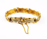 Lovely and elegant Damascene gold filled bracelet. Clasp