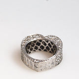 Diamond Heart Cocktail Ring 14K White Gold