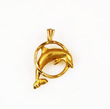 14K Gold Dolphin Pendant