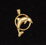 14K Gold Dolphin Pendant