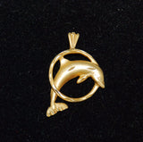 14K Gold Dolphin Pendant