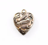 Sterling Peace Dove Heart Charm Engraved