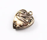 Sterling Peace Dove Heart Charm Engraved