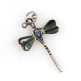 Sterling Abalone Dragonfly Pendant