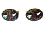 Gold Filled Patriotic Enamel Eagle Cuff Links 1960's