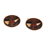 Eagle Gold Enamel Cuff Links