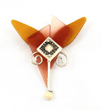 Effex Amber Celluloid Brooch